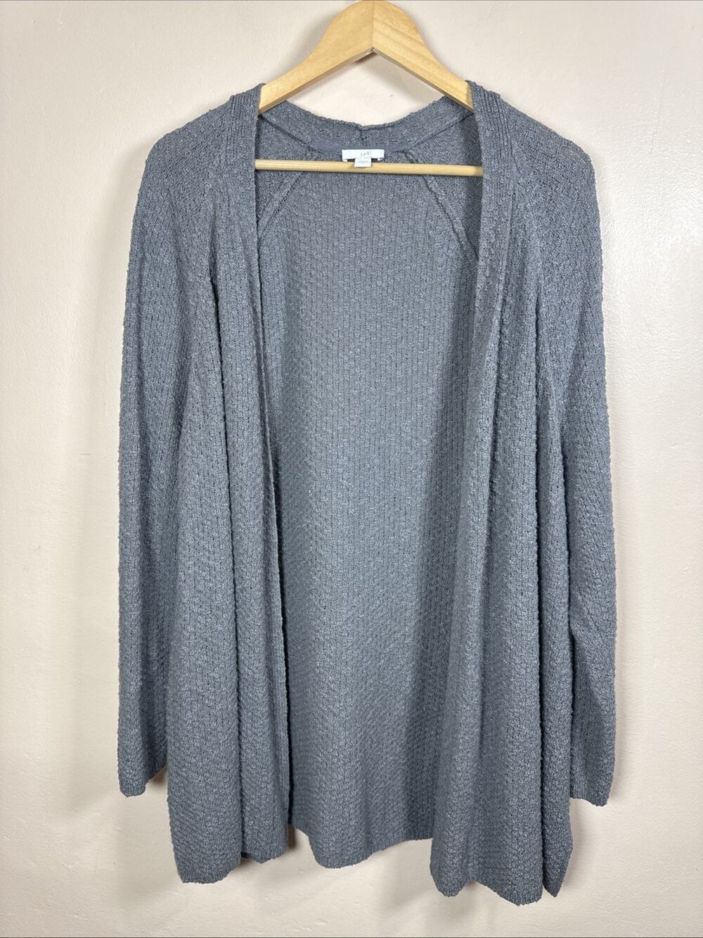 J. Jill Womens Long Cardigan Sweater Textured Cotton Blend Classic Preppy Xl